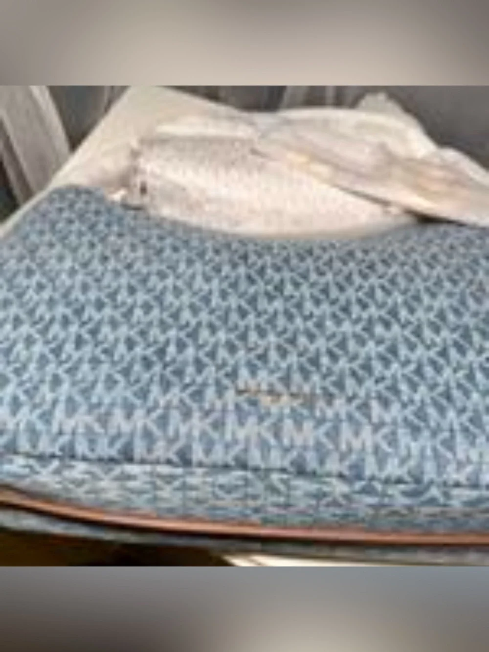 Michael Kors Blue Signature MK Jacquard Shoulder Bag